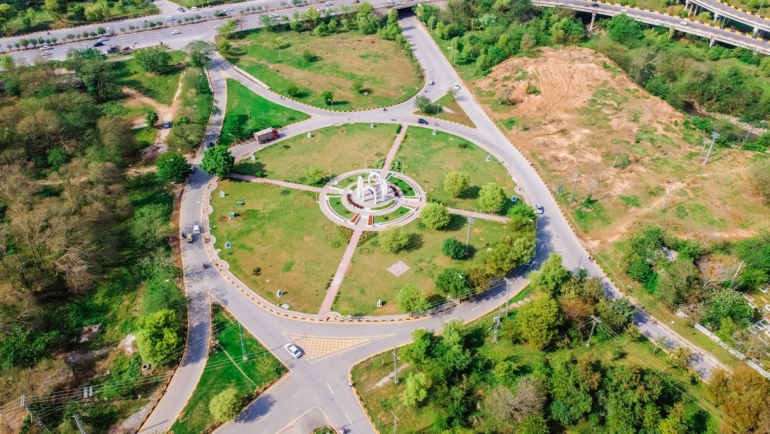 aerial view of green grass field